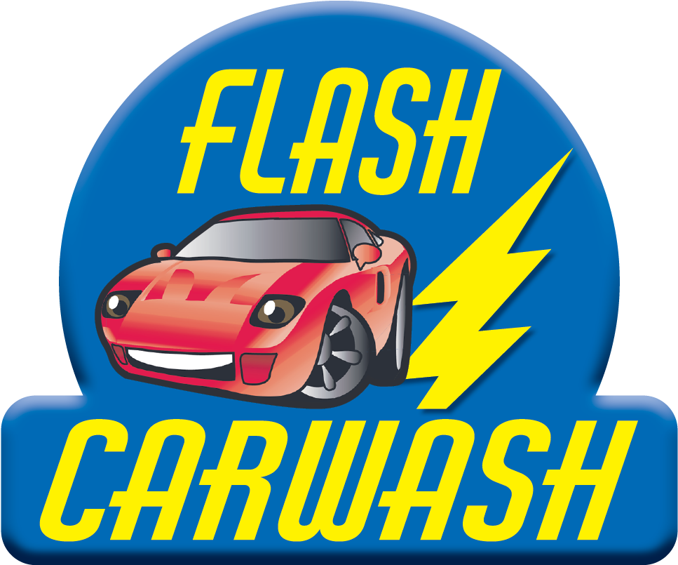 Flash Carwash Logowith Sports Car PNG