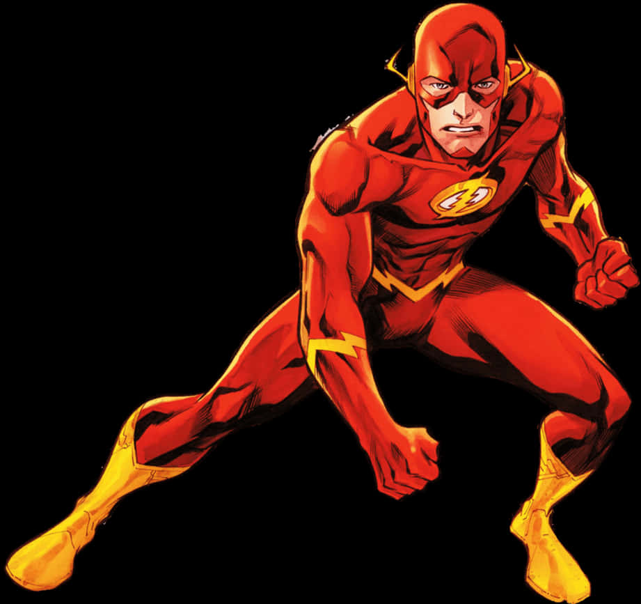 Flash Comic Character Action Pose PNG