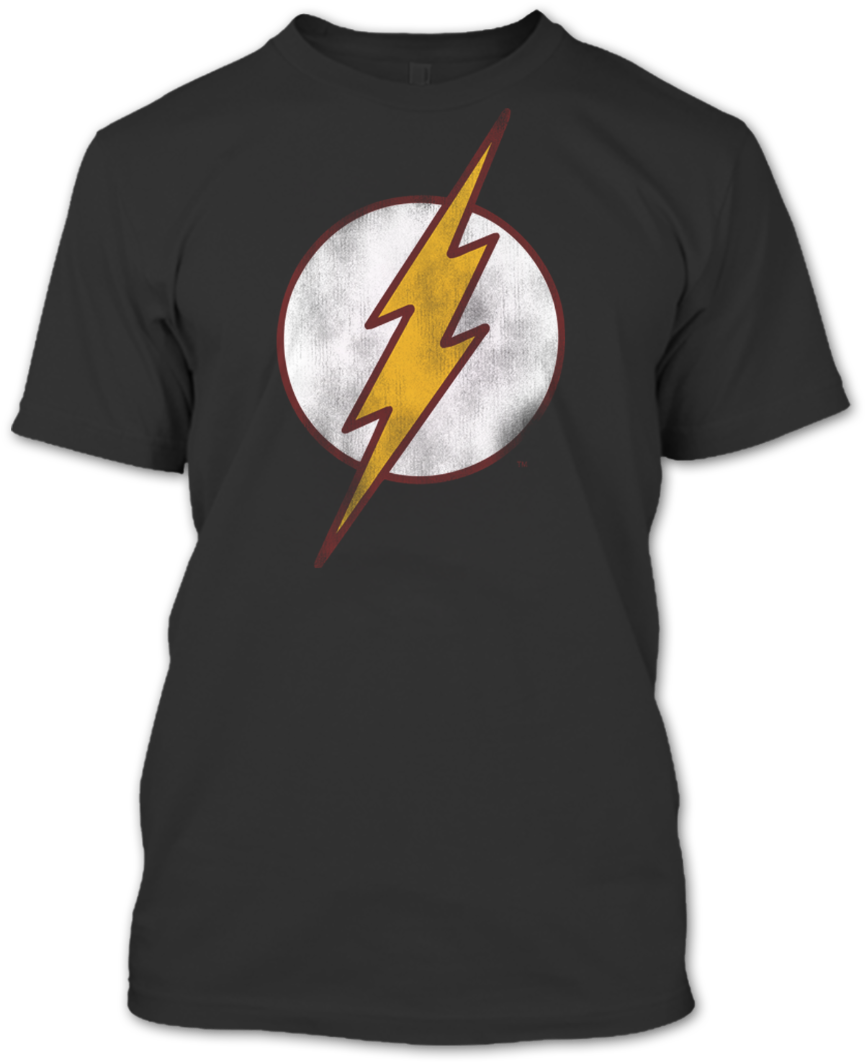 Flash Logo Black T Shirt PNG