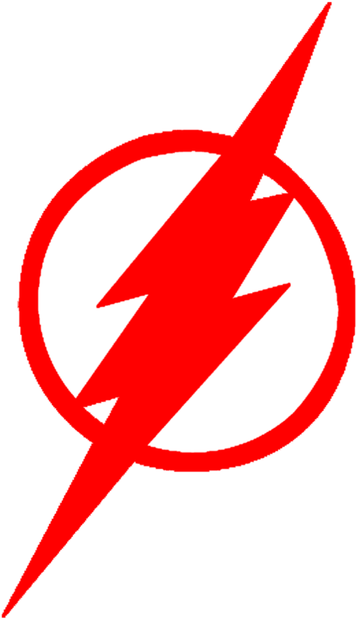 Flash Symbol Iconic Redand White PNG