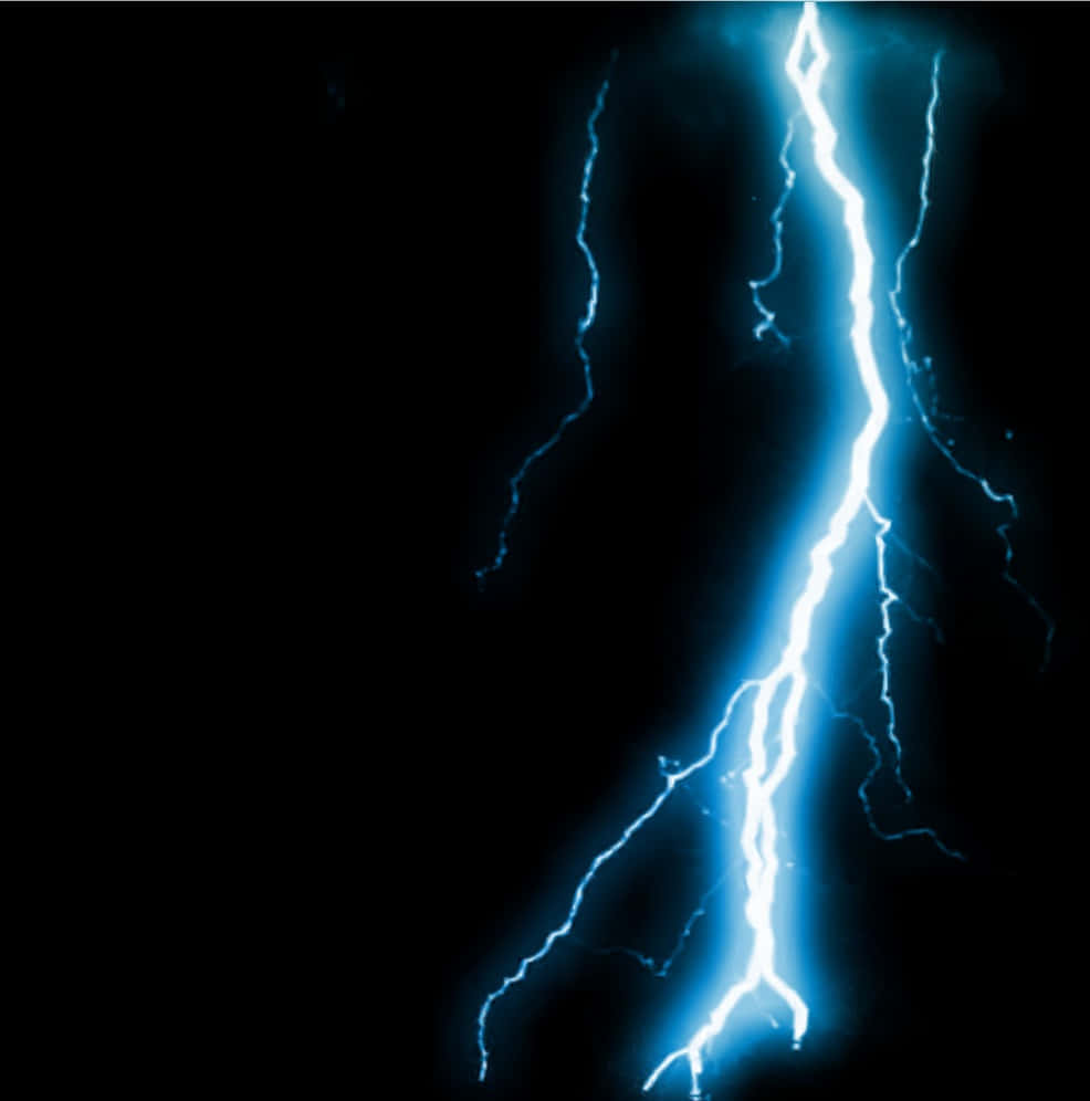 Lightning Bolts On A Black Background