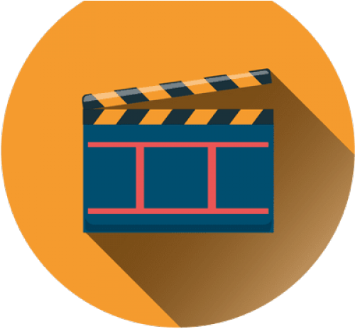 Flat Design Clapperboard Icon PNG