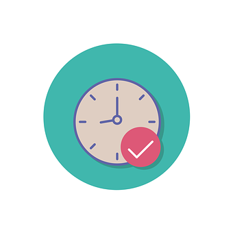 Flat Design Clock Icon PNG