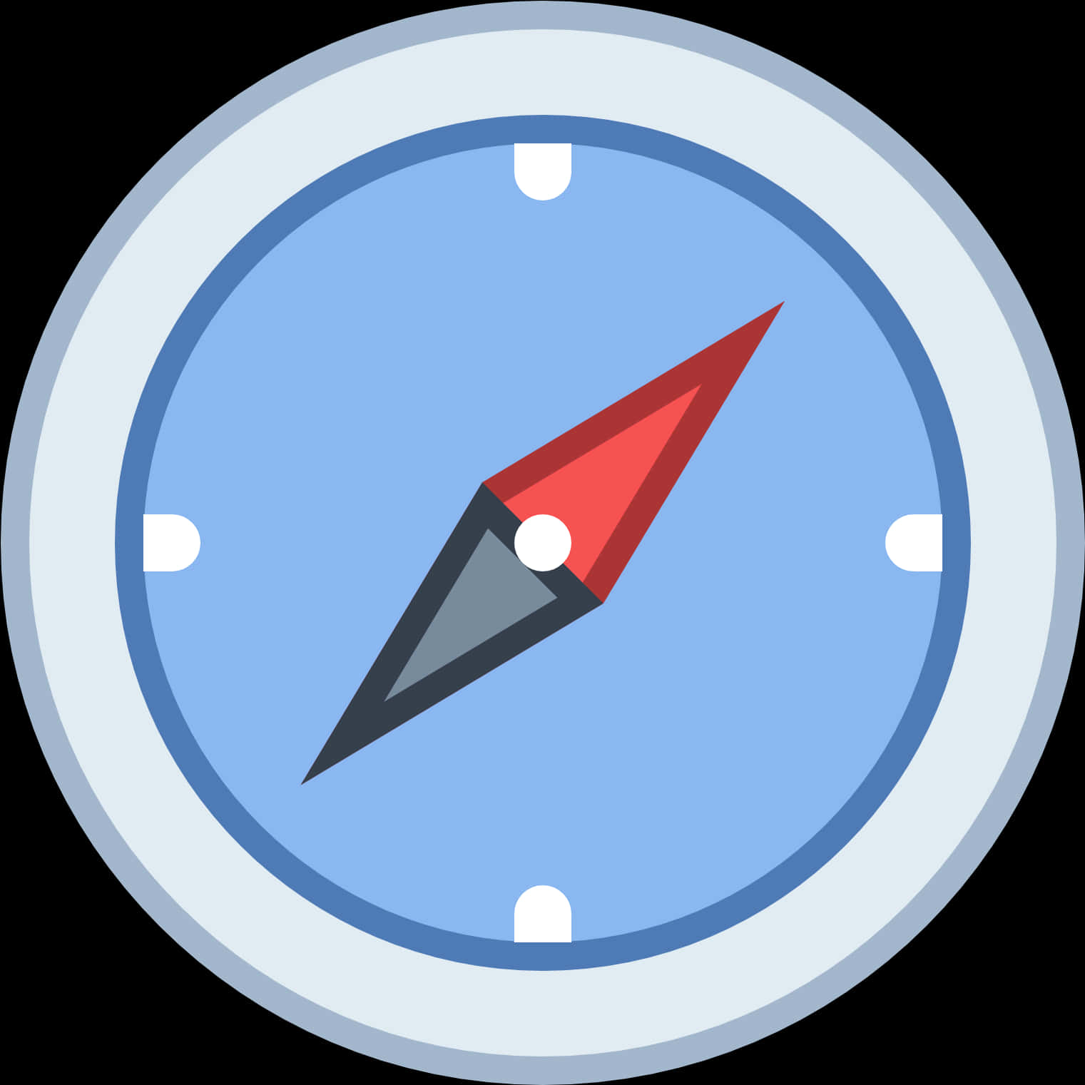 Flat Design Compass Illustration PNG