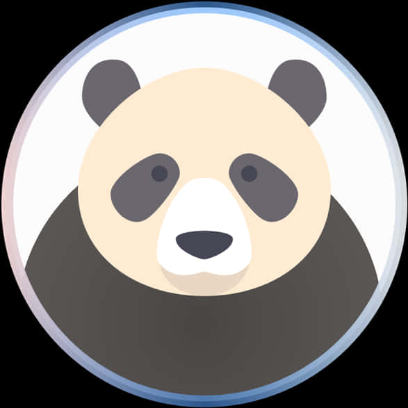 Flat Design Panda Icon PNG