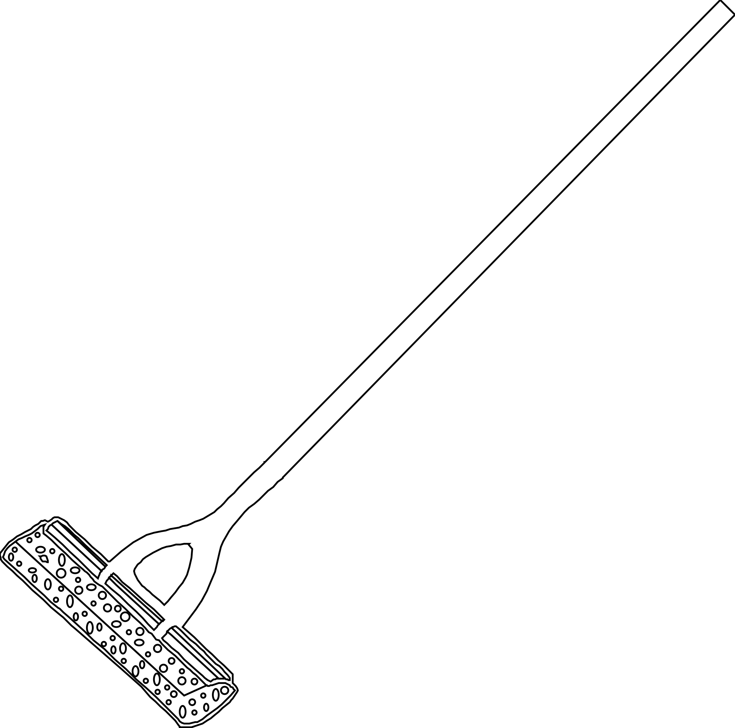 Flat Mop Illustration PNG