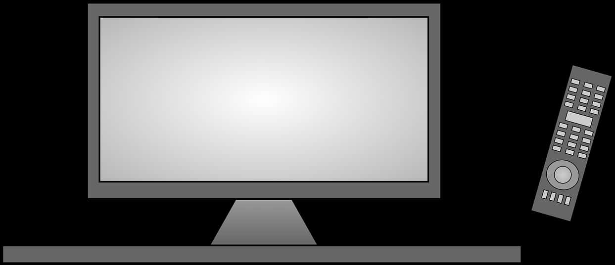 Flat Screen T Vand Remote Illustration PNG