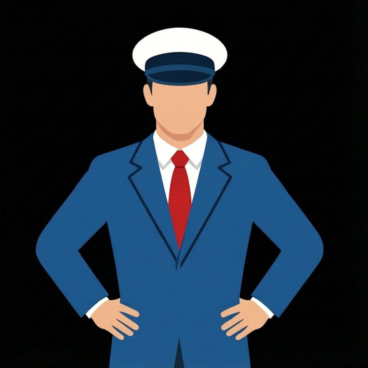 Capitaine Vectoriel Plat Fonds d'écran