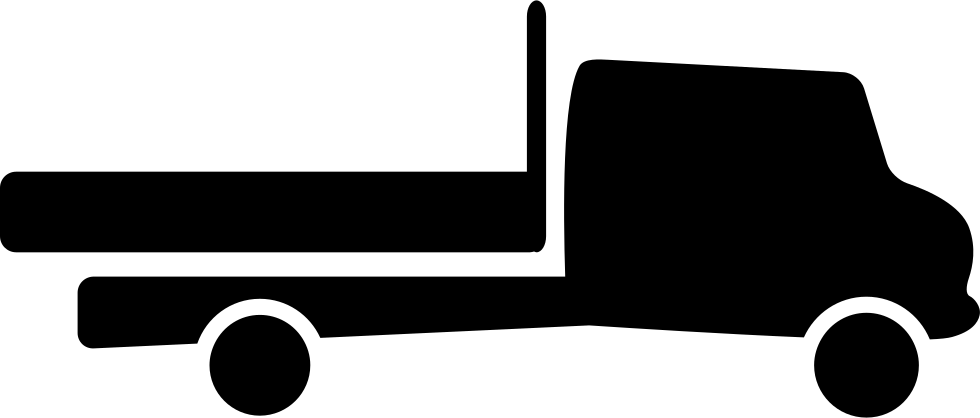Flatbed Cargo Truck Silhouette PNG