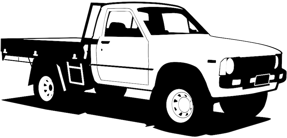 Flatbed Pickup Truck Silhouette PNG