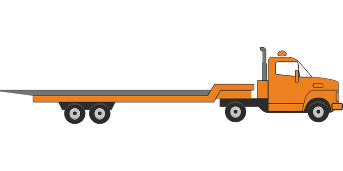 Flatbed Truck Vector Illustration PNG