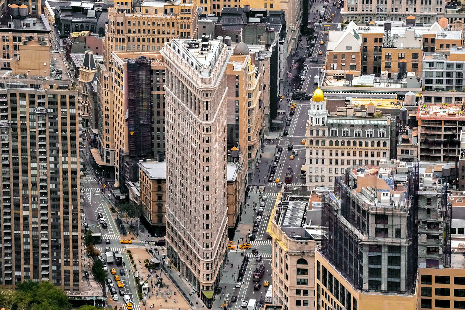 Isometrisk luftfoto af Flatiron-bygningen Wallpaper