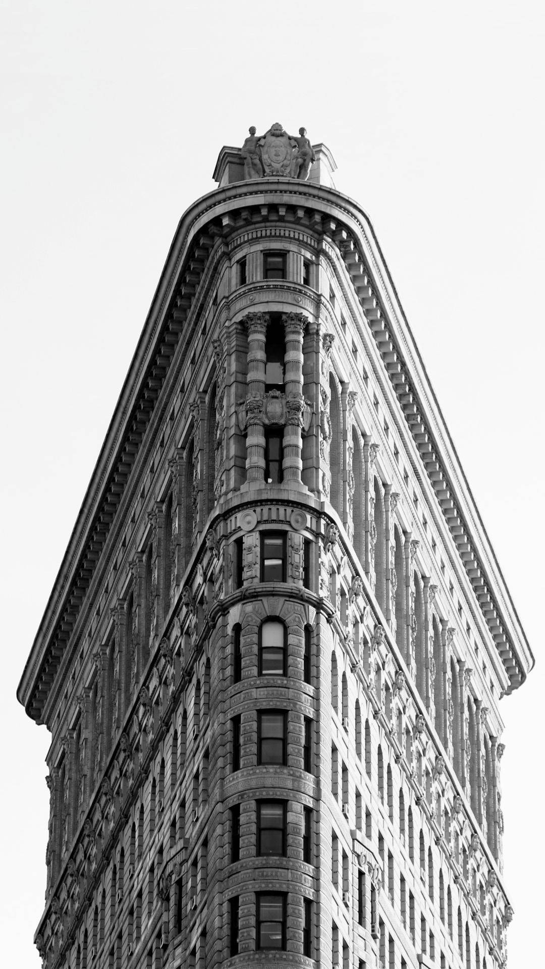 Flatiron Building Roof Black And White Wallpaper