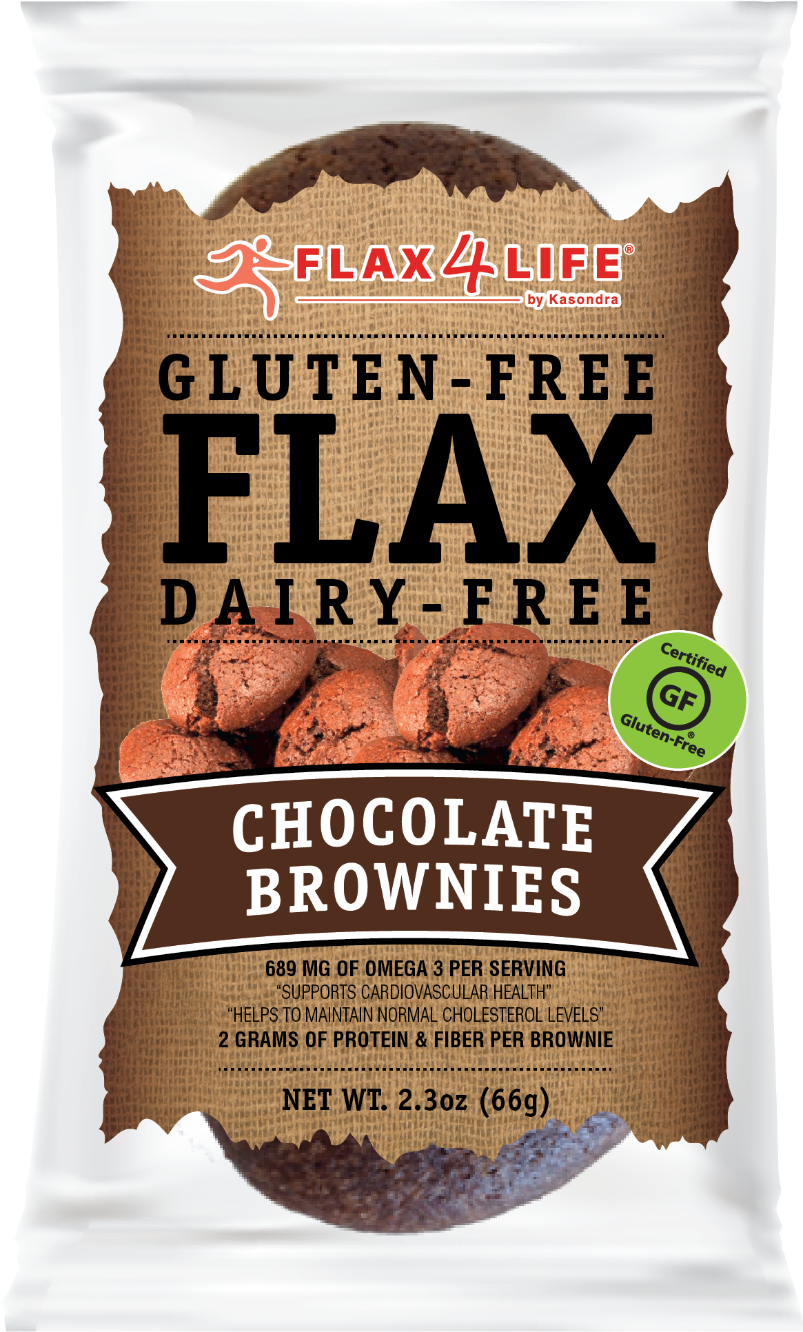 Flax4 Life Gluten Free Dairy Free Chocolate Brownies Package PNG