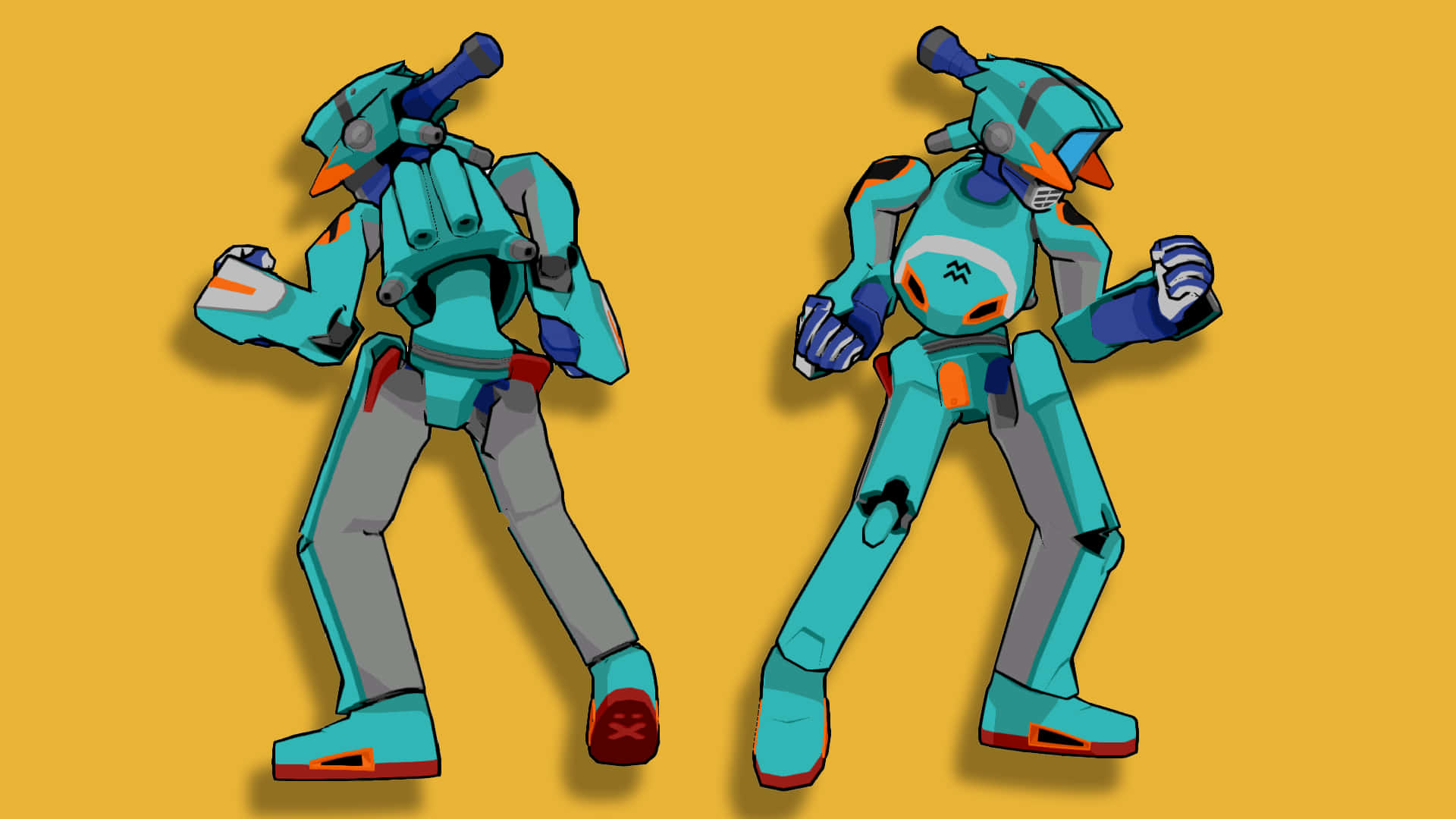 Canti, the iconic robot from FLCL, in a mesmerizing pose Wallpaper