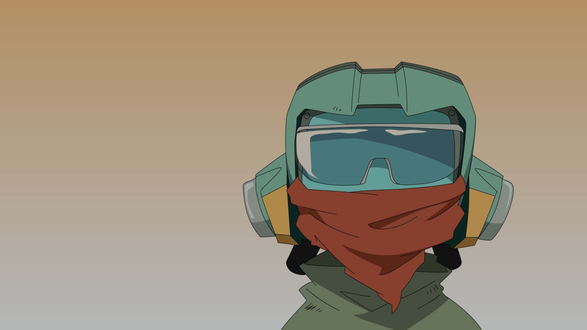 Canti, the iconic robot from FLCL anime series, posing against a blue background. Wallpaper