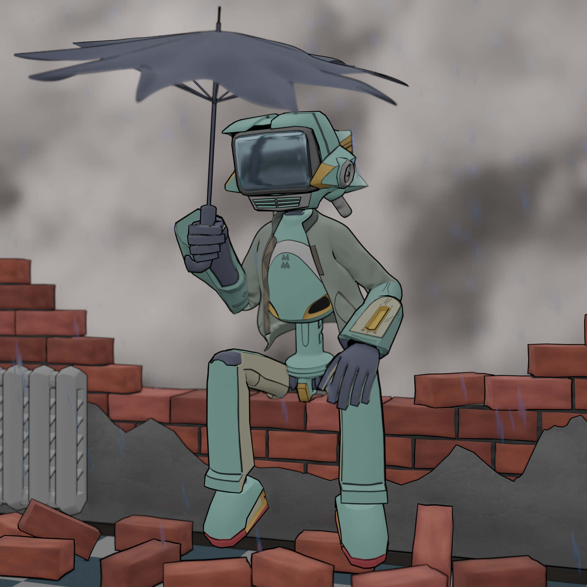 Canti, the Iconic Robot from FLCL Anime Wallpaper