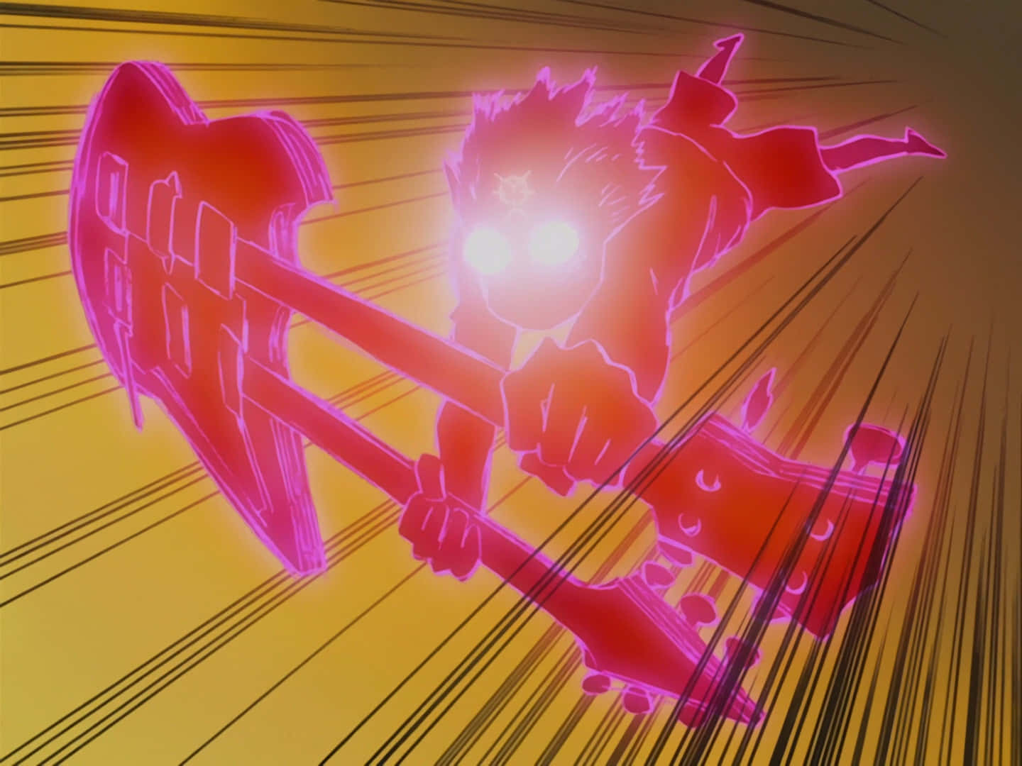 Stjernerne fra anime-serien 'FLCL' skinner fra den glødende elektriske have.