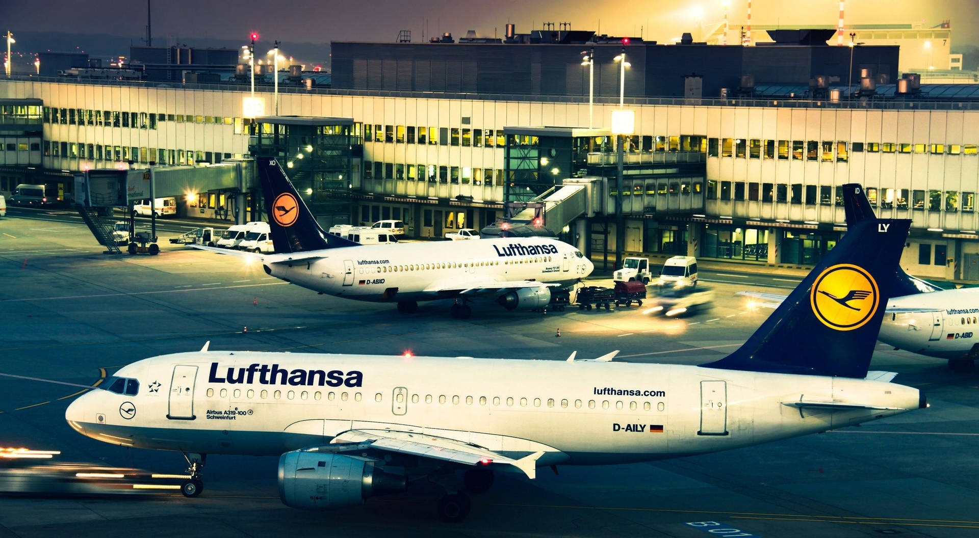 Fleet Of Deutsche Lufthansa Airplanes Picture
