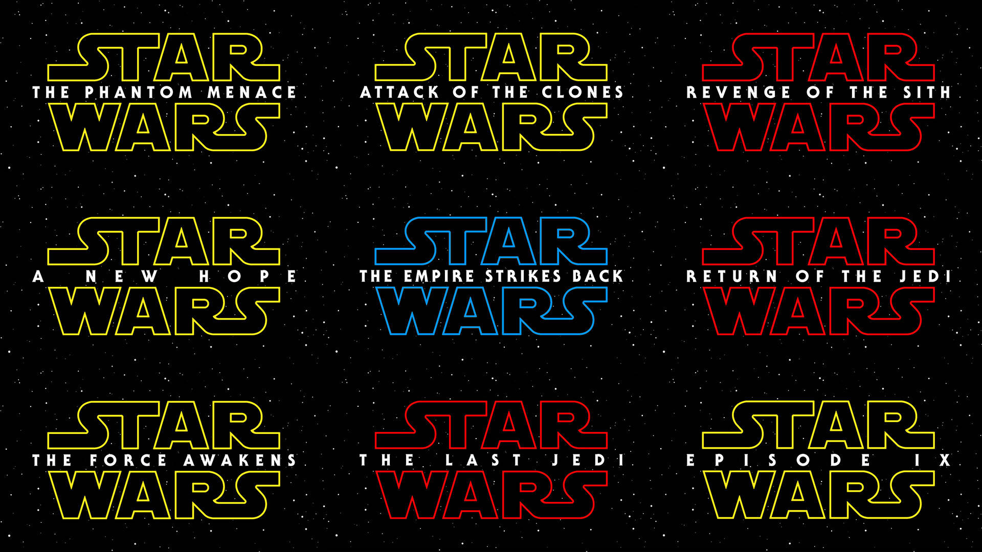 Flerfarvet Star Wars-logo Wallpaper
