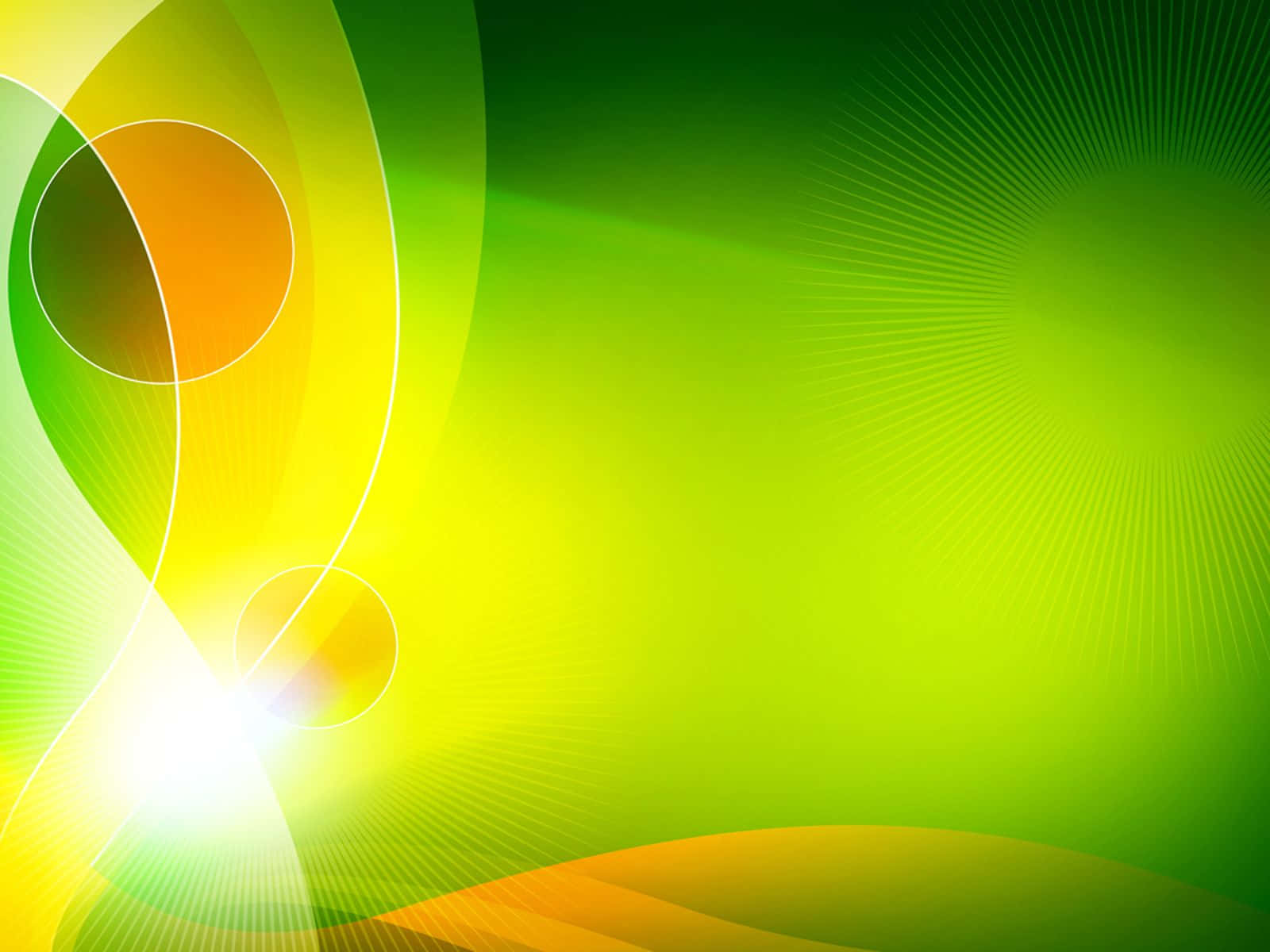 A Green And Yellow Abstract Background With A Light Shining On It