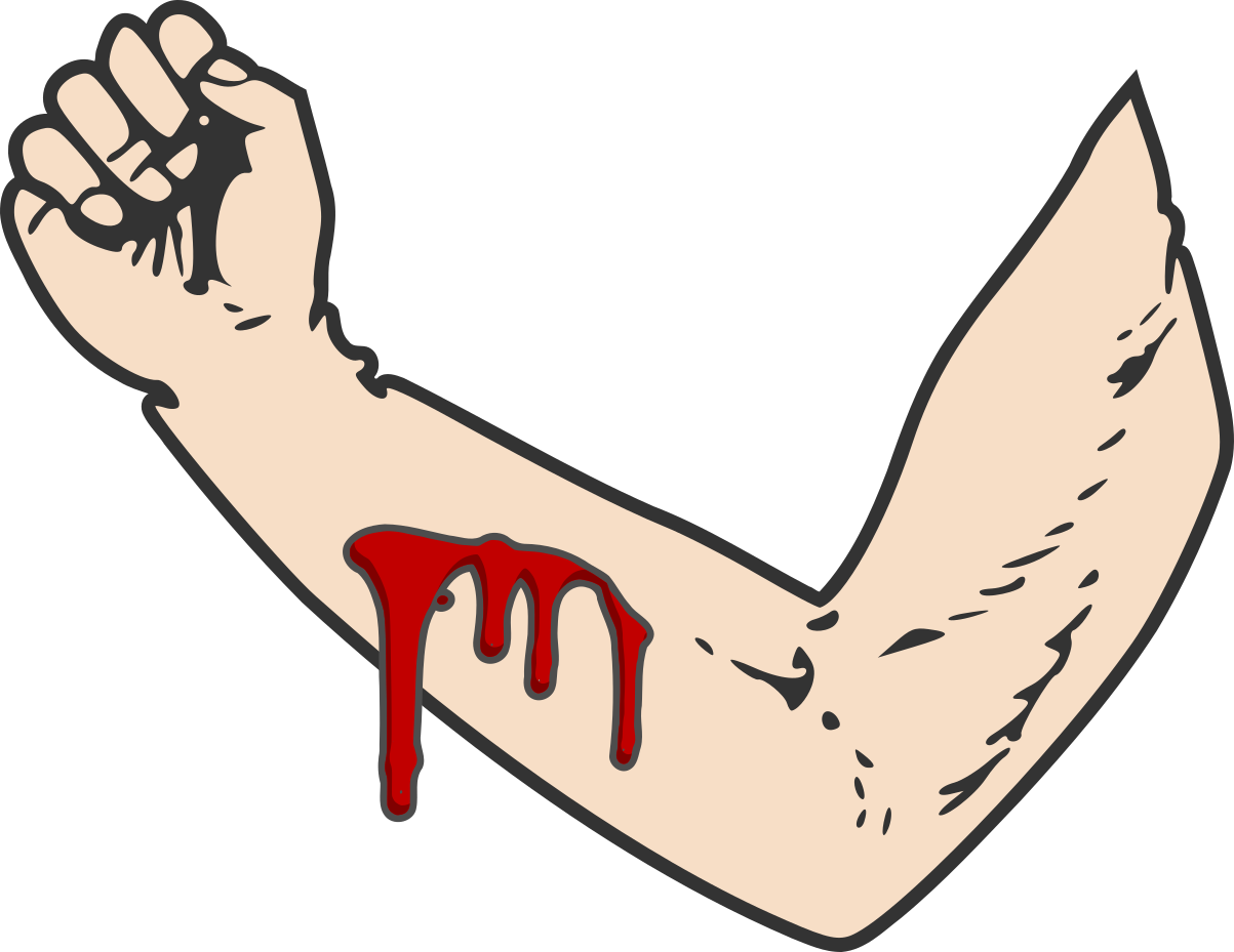 Flexed Arm With Dripping Blood Illustration PNG