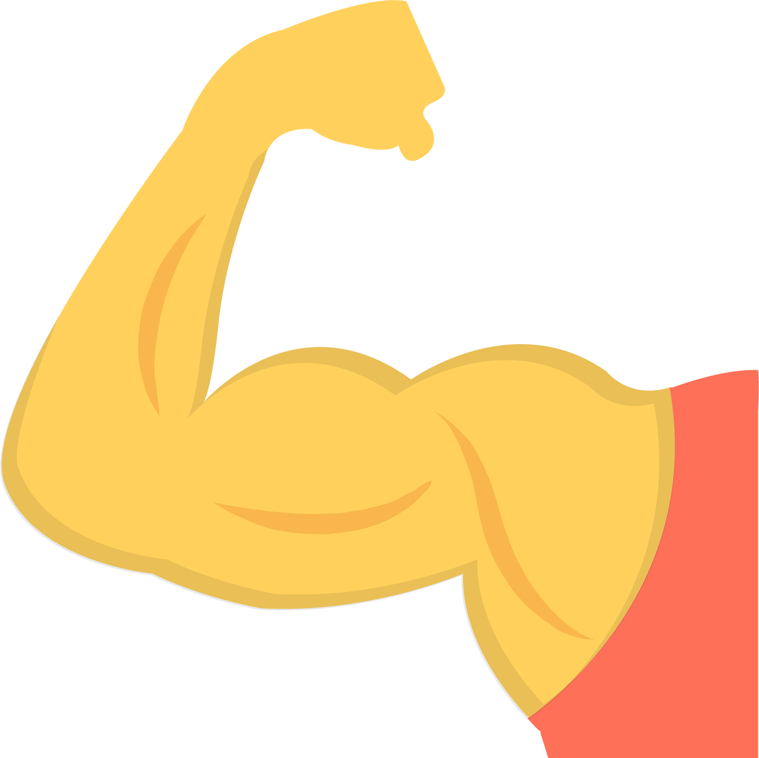 Flexed Bicep Emoji Illustration PNG