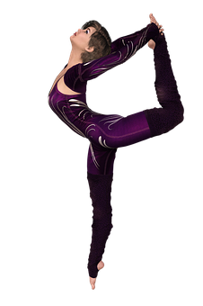 Flexible_ Dancer_in_ Purple_ Unitard PNG