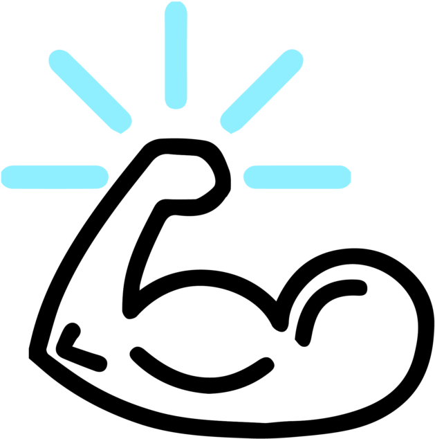 Flexing Muscle Emoji Illustration PNG
