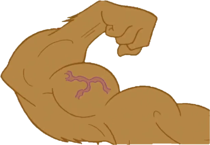 Flexing Muscular Arm Cartoon PNG