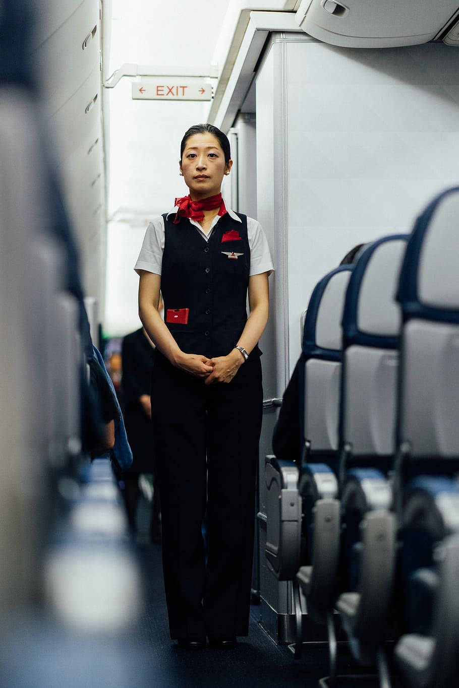 Flight Attendant In Uniform Wallpaper