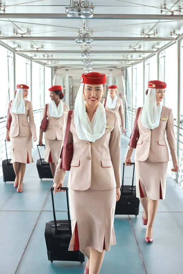 Bildpå En Flight Attendant Från Förenade Arabemiraten
