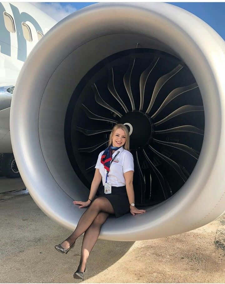 Immagineincantevole Di Un Assistente Di Volo