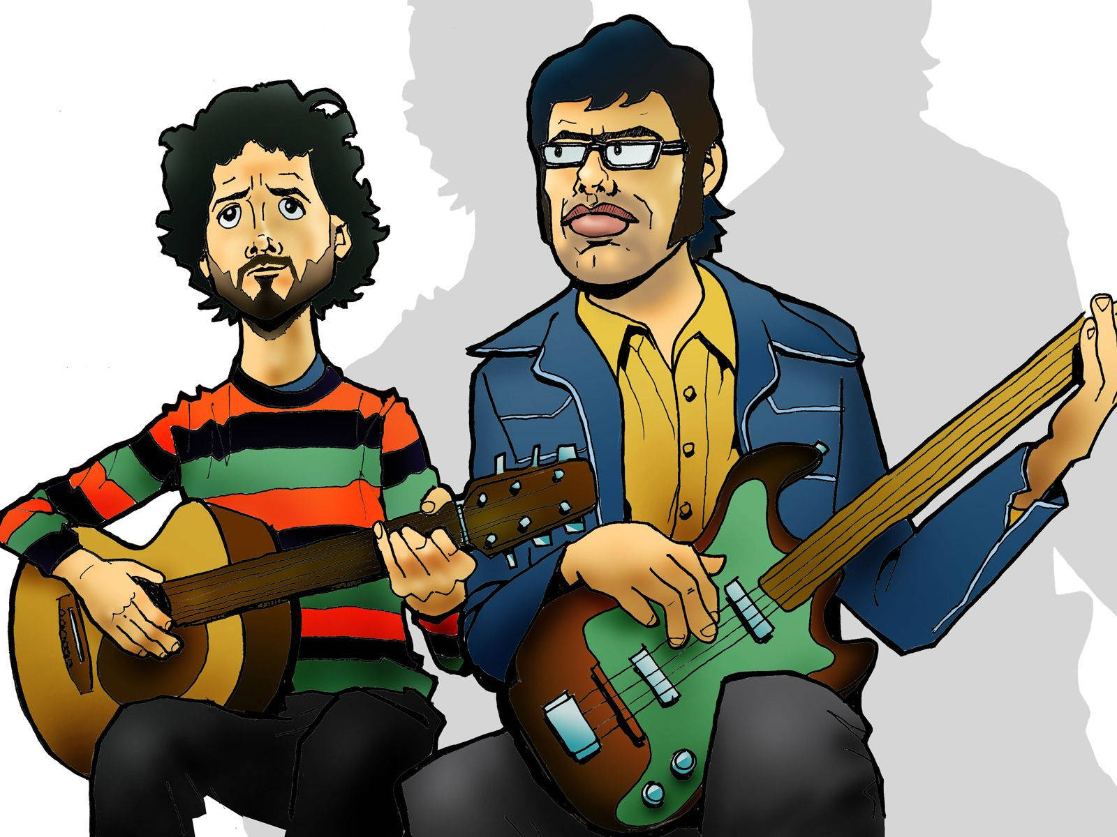 Flight Of The Conchords Colored Graphic Wallpaper