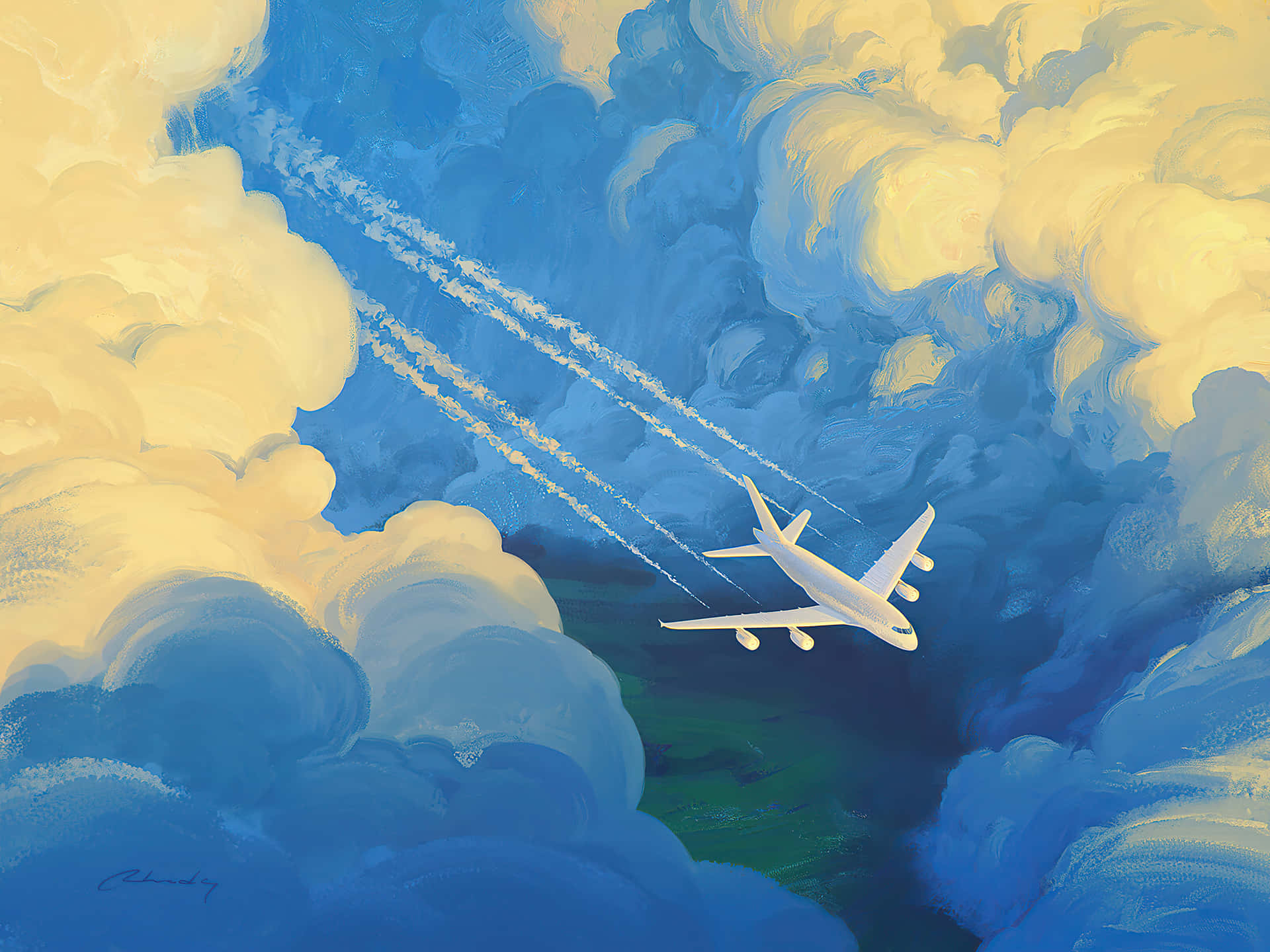 Flight Plane Cool Art Wallpaper