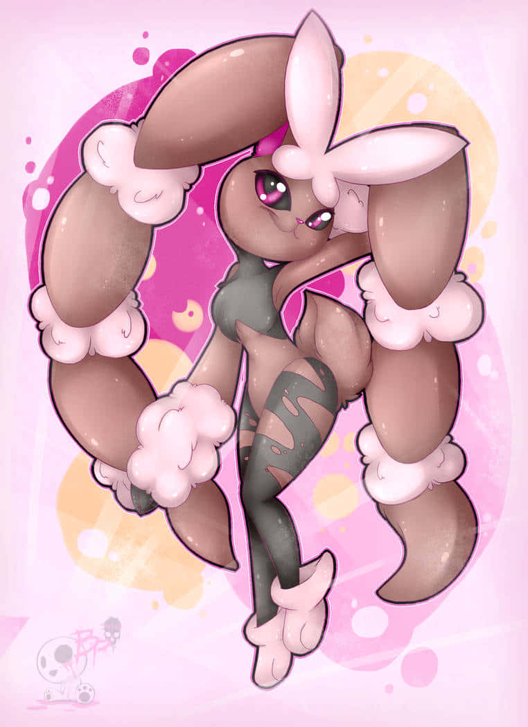a cartoon bunny with long hair and a pink background Wallpaper