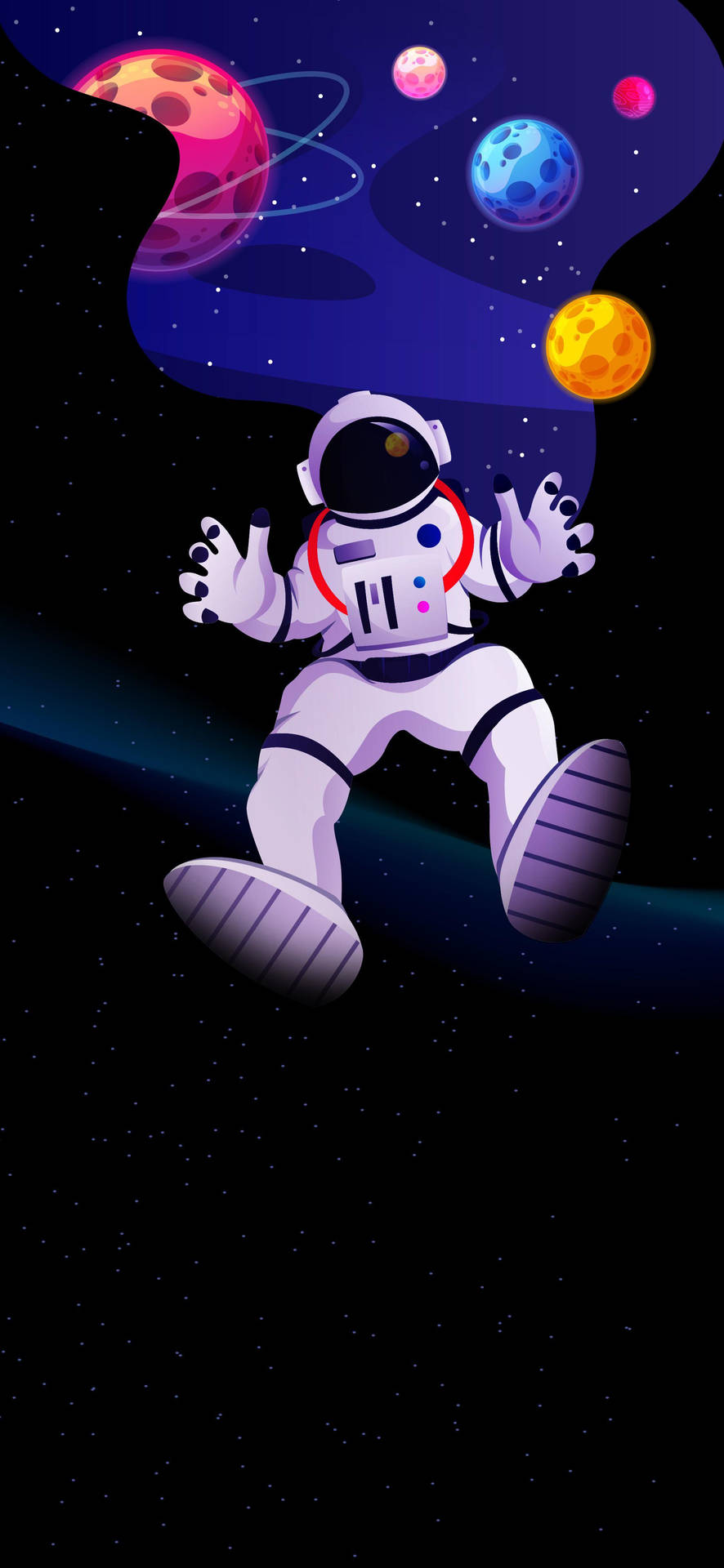 Floating Astronaut In Space Universal Wallpaper