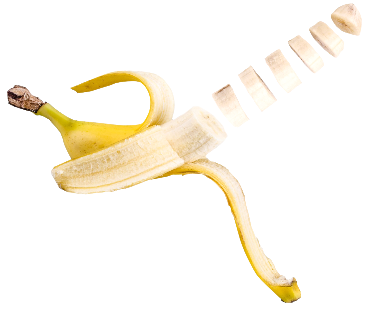 Floating Banana Slices PNG