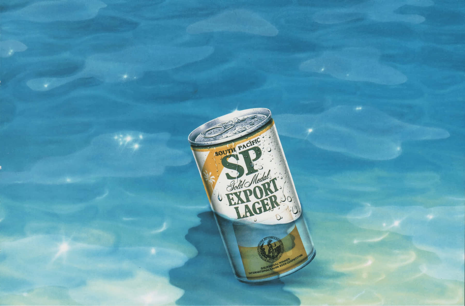 Floating Beer Can Summer Vibes Wallpaper