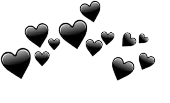 Floating Black Hearts Pattern PNG