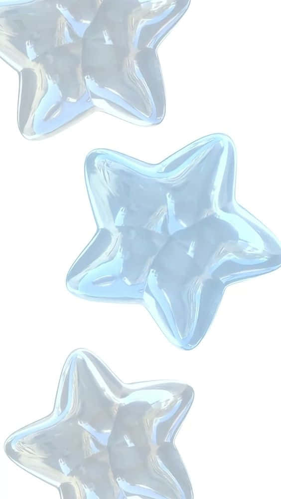 Floating_ Blue_ Stars_3 D_ Render Wallpaper