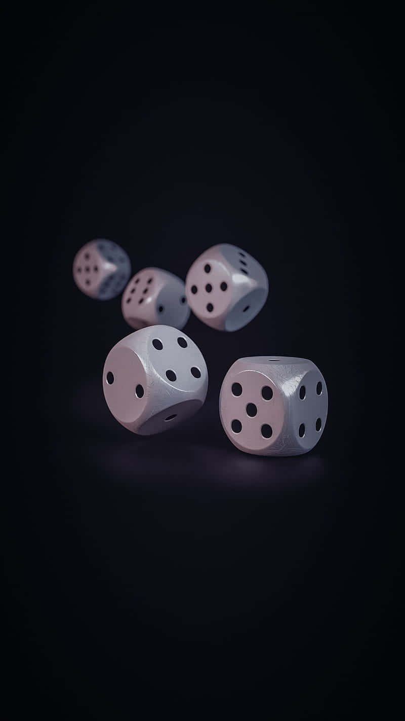 Floating Dice Dark Background Wallpaper