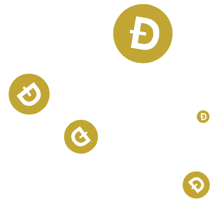 Floating Dogecoin Icons Background PNG