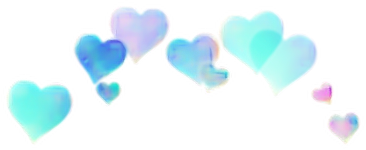Floating Hearts Holographic Effect PNG