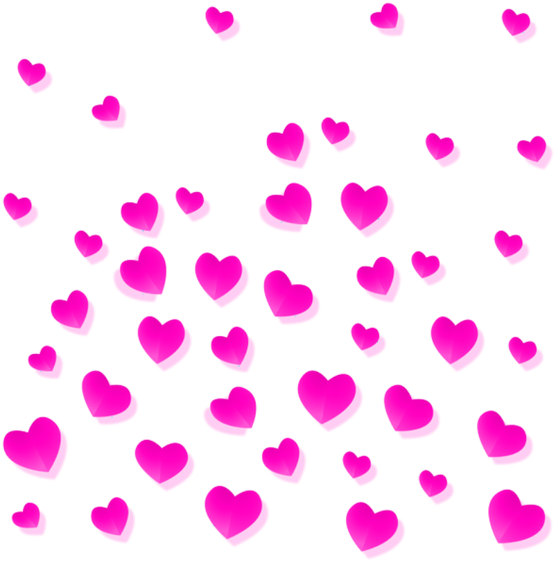 Floating Hearts Pinkon Teal Background PNG