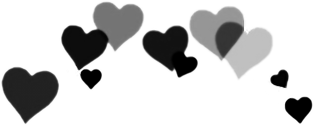 Floating Hearts Silhouette PNG
