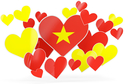 Floating Heartswith Vietnam Flag PNG