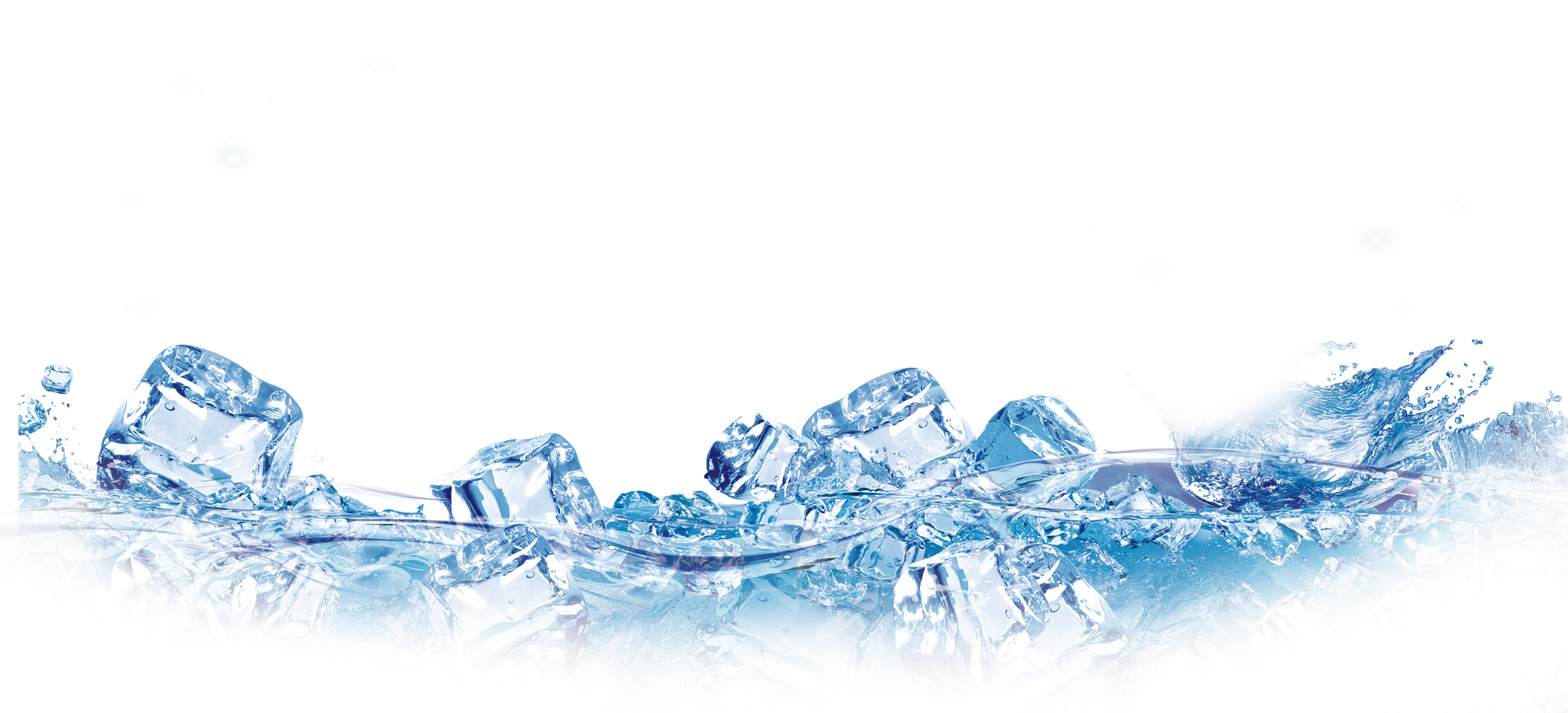 Floating Ice Cubes Water Splash PNG