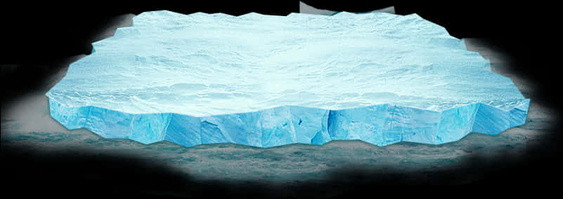 Floating Iceberg Isolatedon Black PNG