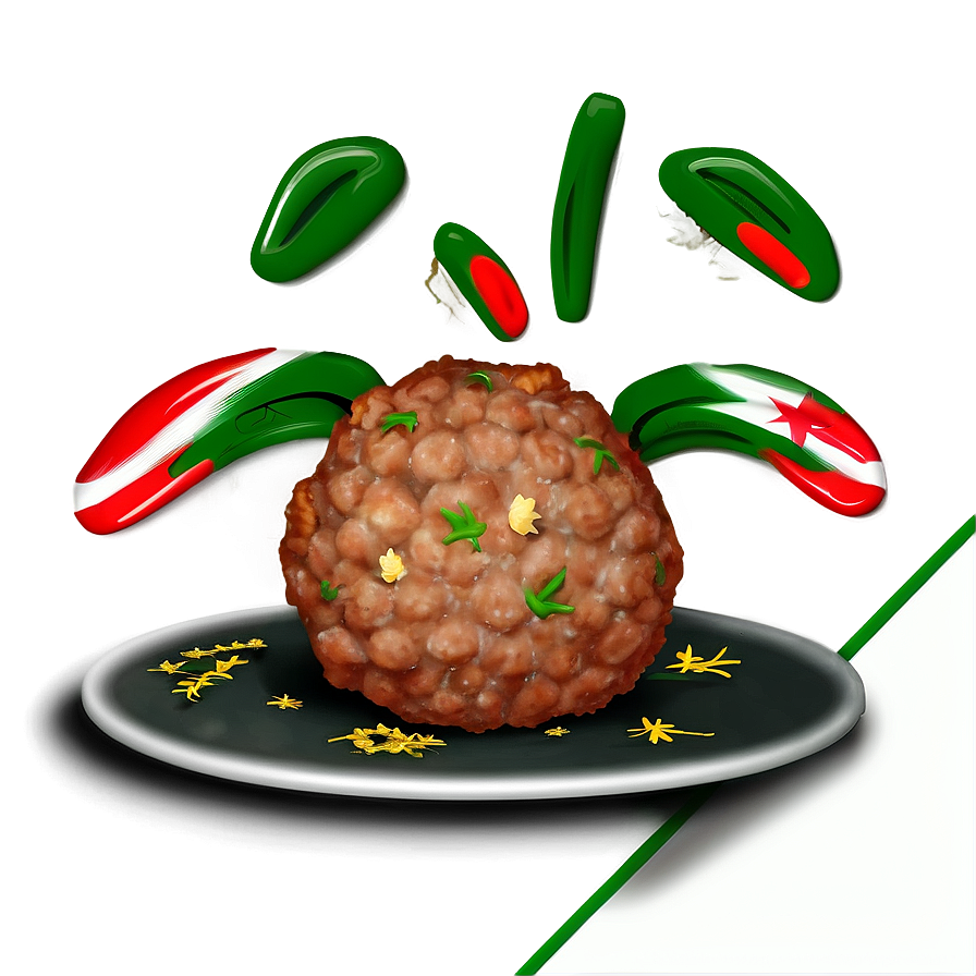 Floating Ingredients Meatball PNG